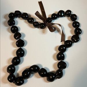 Traditional Hawaiian Brown Kukui Nut Lei Necklace